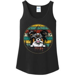 Papillion Dog Father's Day Christmas For Dog Dad Mom Ladies Essential Tank