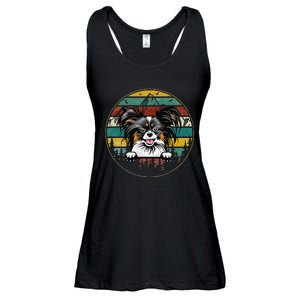 Papillion Dog Father's Day Christmas For Dog Dad Mom Ladies Essential Flowy Tank