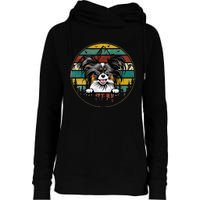 Papillion Dog Father's Day Christmas For Dog Dad Mom Womens Funnel Neck Pullover Hood