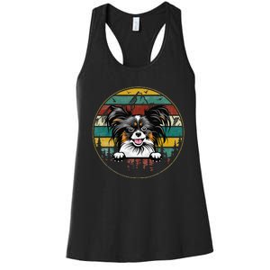 Papillion Dog Father's Day Christmas For Dog Dad Mom Women's Racerback Tank