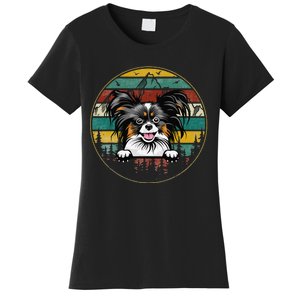 Papillion Dog Father's Day Christmas For Dog Dad Mom Women's T-Shirt