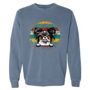 Papillion Dog Father's Day Christmas For Dog Dad Mom Garment-Dyed Sweatshirt