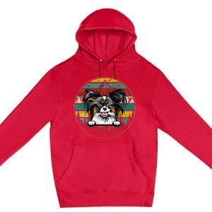 Papillion Dog Father's Day Christmas For Dog Dad Mom Premium Pullover Hoodie