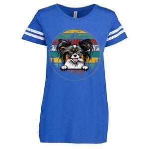 Papillion Dog Father's Day Christmas For Dog Dad Mom Enza Ladies Jersey Football T-Shirt