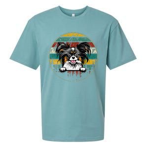 Papillion Dog Father's Day Christmas For Dog Dad Mom Sueded Cloud Jersey T-Shirt