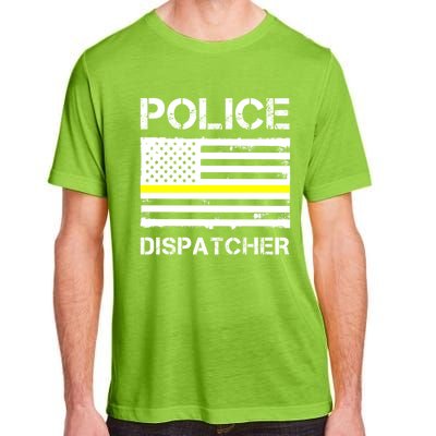 Police Dispatcher First Responder Thin Yellow Line Us Flag Gift Adult ChromaSoft Performance T-Shirt