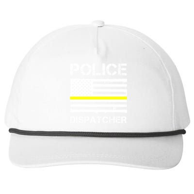 Police Dispatcher First Responder Thin Yellow Line Us Flag Gift Snapback Five-Panel Rope Hat