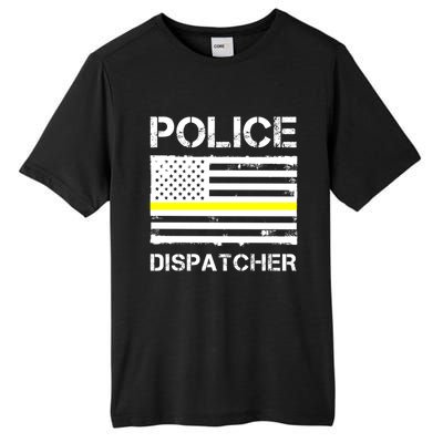 Police Dispatcher First Responder Thin Yellow Line Us Flag Gift Tall Fusion ChromaSoft Performance T-Shirt