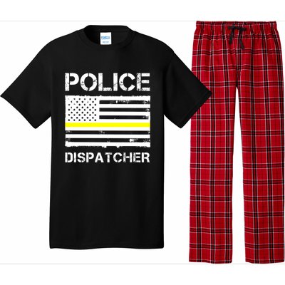 Police Dispatcher First Responder Thin Yellow Line Us Flag Gift Pajama Set