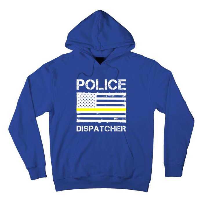 Police Dispatcher First Responder Thin Yellow Line Us Flag Gift Hoodie