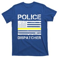 Police Dispatcher First Responder Thin Yellow Line Us Flag Gift T-Shirt