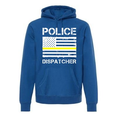 Police Dispatcher First Responder Thin Yellow Line Us Flag Gift Premium Hoodie