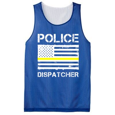 Police Dispatcher First Responder Thin Yellow Line Us Flag Gift Mesh Reversible Basketball Jersey Tank