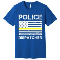 Police Dispatcher First Responder Thin Yellow Line Us Flag Gift Premium T-Shirt