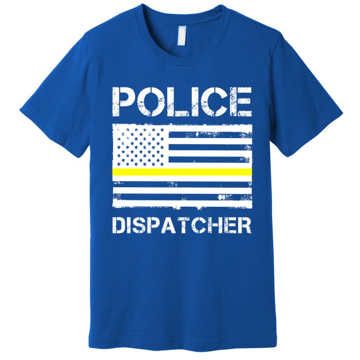 Police Dispatcher First Responder Thin Yellow Line Us Flag Gift Premium T-Shirt