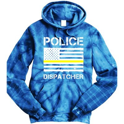 Police Dispatcher First Responder Thin Yellow Line Us Flag Gift Tie Dye Hoodie