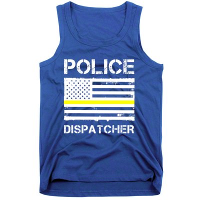 Police Dispatcher First Responder Thin Yellow Line Us Flag Gift Tank Top