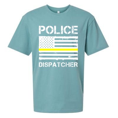 Police Dispatcher First Responder Thin Yellow Line Us Flag Gift Sueded Cloud Jersey T-Shirt