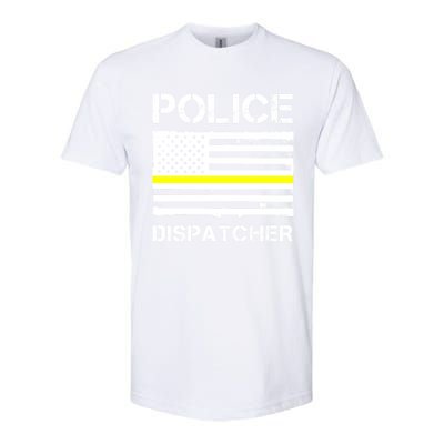 Police Dispatcher First Responder Thin Yellow Line Us Flag Gift Softstyle CVC T-Shirt