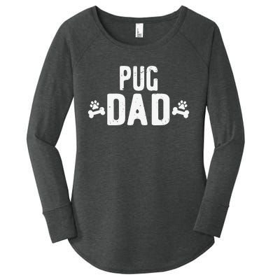 Pug Dad Funny Pug Lover Gift Outfit For Pug Daddy Women's Perfect Tri Tunic Long Sleeve Shirt