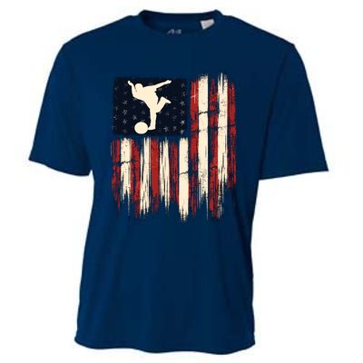 Patriotic Distressed Flag Gift For Bowling Cooling Performance Crew T-Shirt