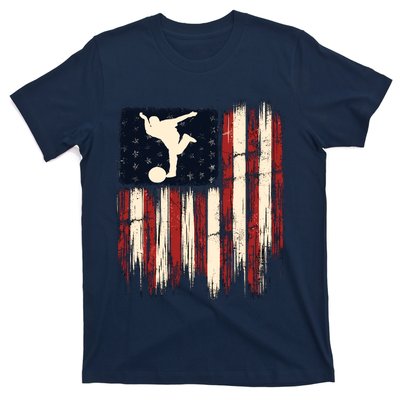 Patriotic Distressed Flag Gift For Bowling T-Shirt