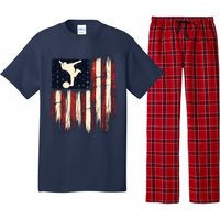 Patriotic Distressed Flag Gift For Bowling Pajama Set