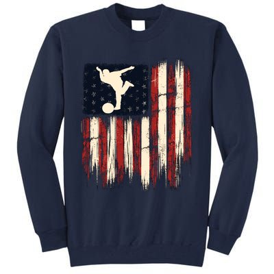 Patriotic Distressed Flag Gift For Bowling Tall Sweatshirt