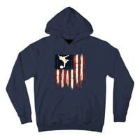 Patriotic Distressed Flag Gift For Bowling Tall Hoodie