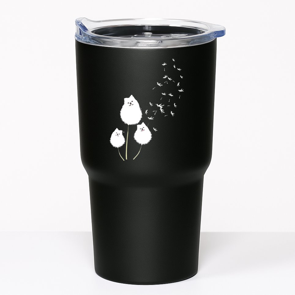 Pomeranian Dandelion Flower Tee Pomeranian Costume Gifts Tumbler