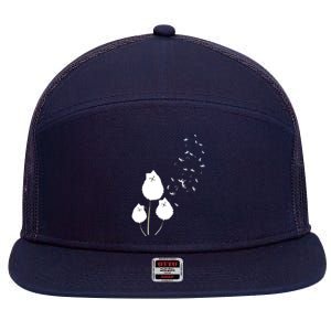 Pomeranian Dandelion Flower Tee Pomeranian Costume Gifts 7 Panel Mesh Trucker Snapback Hat