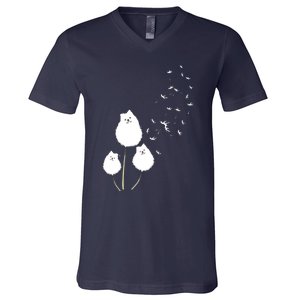 Pomeranian Dandelion Flower Tee Pomeranian Costume Gifts V-Neck T-Shirt