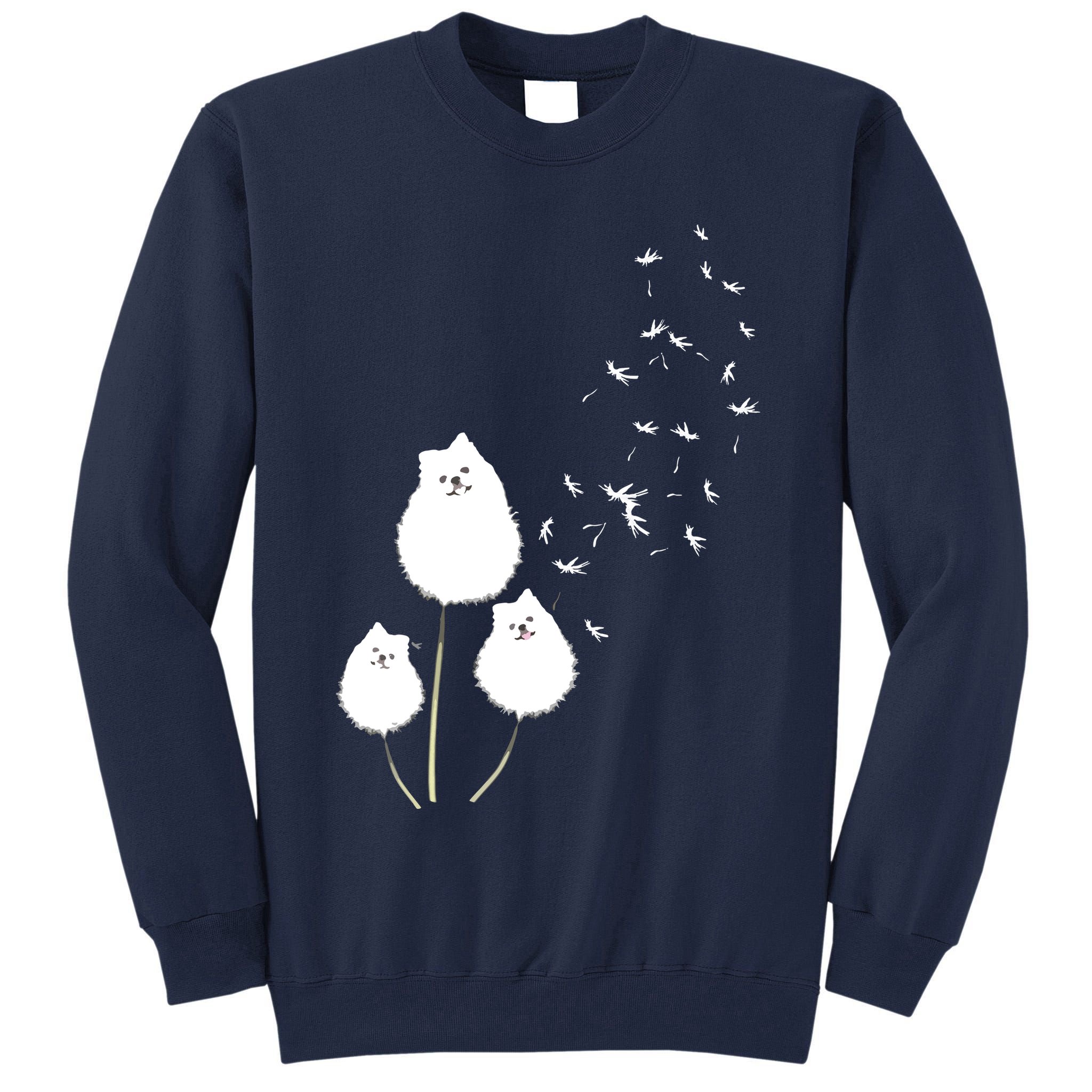 Pomeranian Dandelion Flower Tee Pomeranian Costume Gifts Tall Sweatshirt