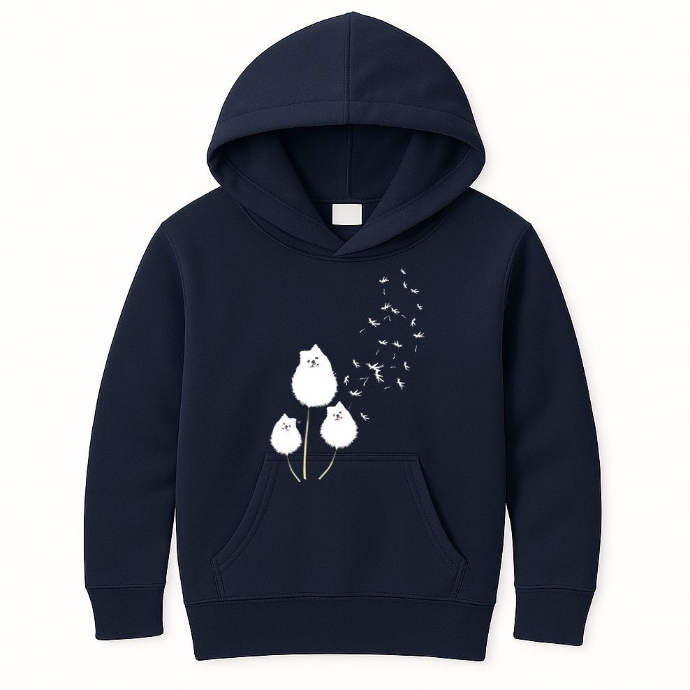 Pomeranian Dandelion Flower Tee Pomeranian Costume Gifts Kids Hoodie