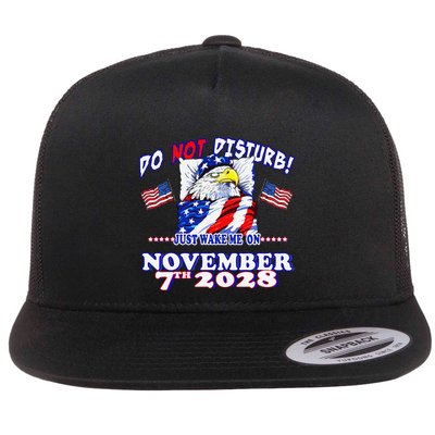 Pro Democracy Fourth July 4th Sarcastic Election Eagle 2028 Flat Bill Trucker Hat