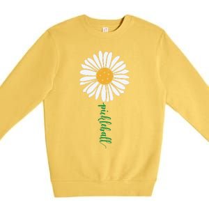 Pickleball Daisy Flower Premium Crewneck Sweatshirt