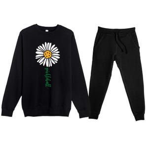 Pickleball Daisy Flower Premium Crewneck Sweatsuit Set