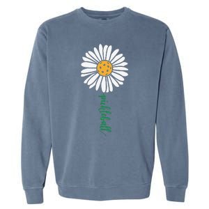 Pickleball Daisy Flower Garment-Dyed Sweatshirt