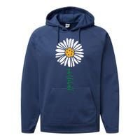 Pickleball Daisy Flower Performance Fleece Hoodie