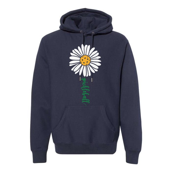 Pickleball Daisy Flower Premium Hoodie