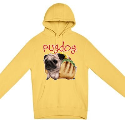 Pug Dog Funny Food Premium Pullover Hoodie