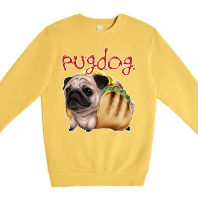 Pug Dog Funny Food Premium Crewneck Sweatshirt