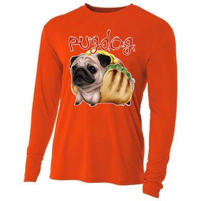 Pug Dog Funny Food Cooling Performance Long Sleeve Crew