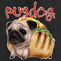 Pug Dog Funny Food 7 Panel Mesh Trucker Snapback Hat