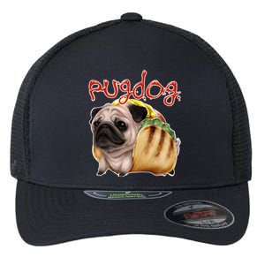 Pug Dog Funny Food Flexfit Unipanel Trucker Cap