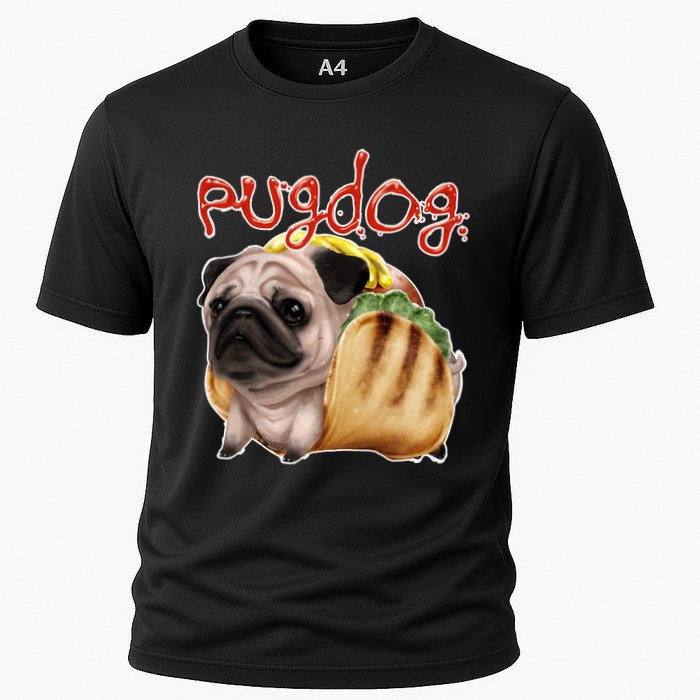 Pug Dog Funny Food Cooling Performance Crew T-Shirt