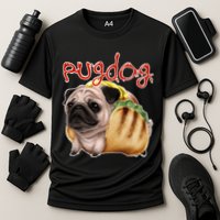 Pug Dog Funny Food Cooling Performance Crew T-Shirt