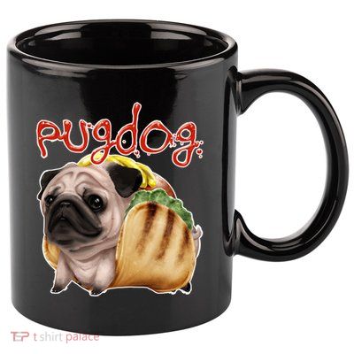 Pug Dog Funny Food 11oz C Handle Ceramic Mug