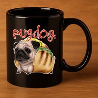 Pug Dog Funny Food 11oz C Handle Ceramic Mug