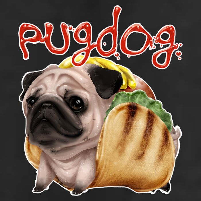 Pug Dog Funny Food 11oz C Handle Ceramic Mug